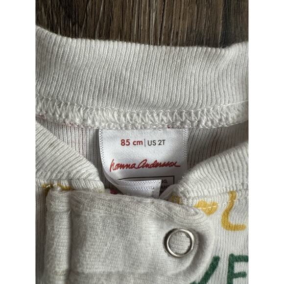 Hanna Andersson 2T Loved Zipper Romper Sleeper EUC Pajamas One Piece - Picture 2 of 3